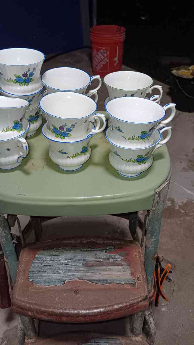 13 piece fine bone china tea cups hanpainted