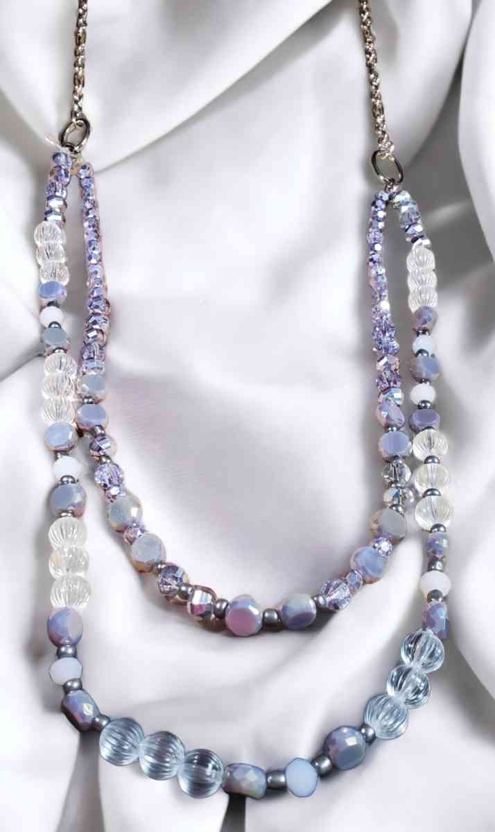 Glass Bead Necklace Bracelet and Earring Set