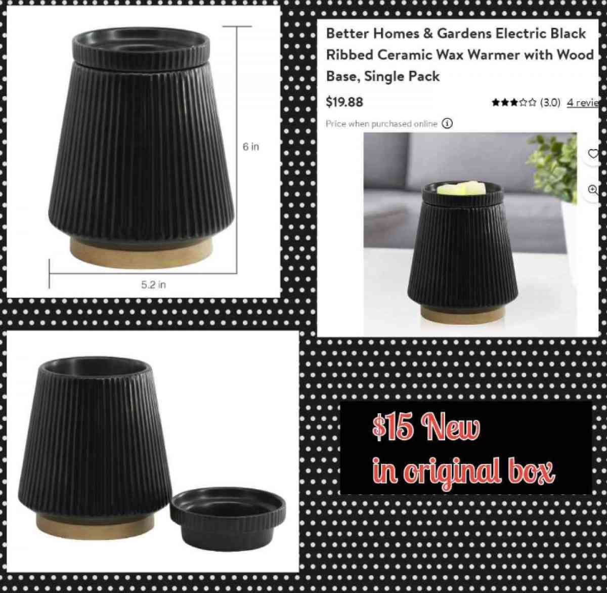 Better Homes and Gardens wax warmers