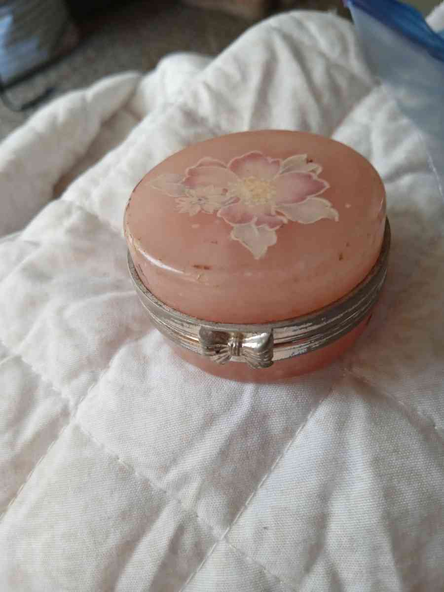 antique pink pill box