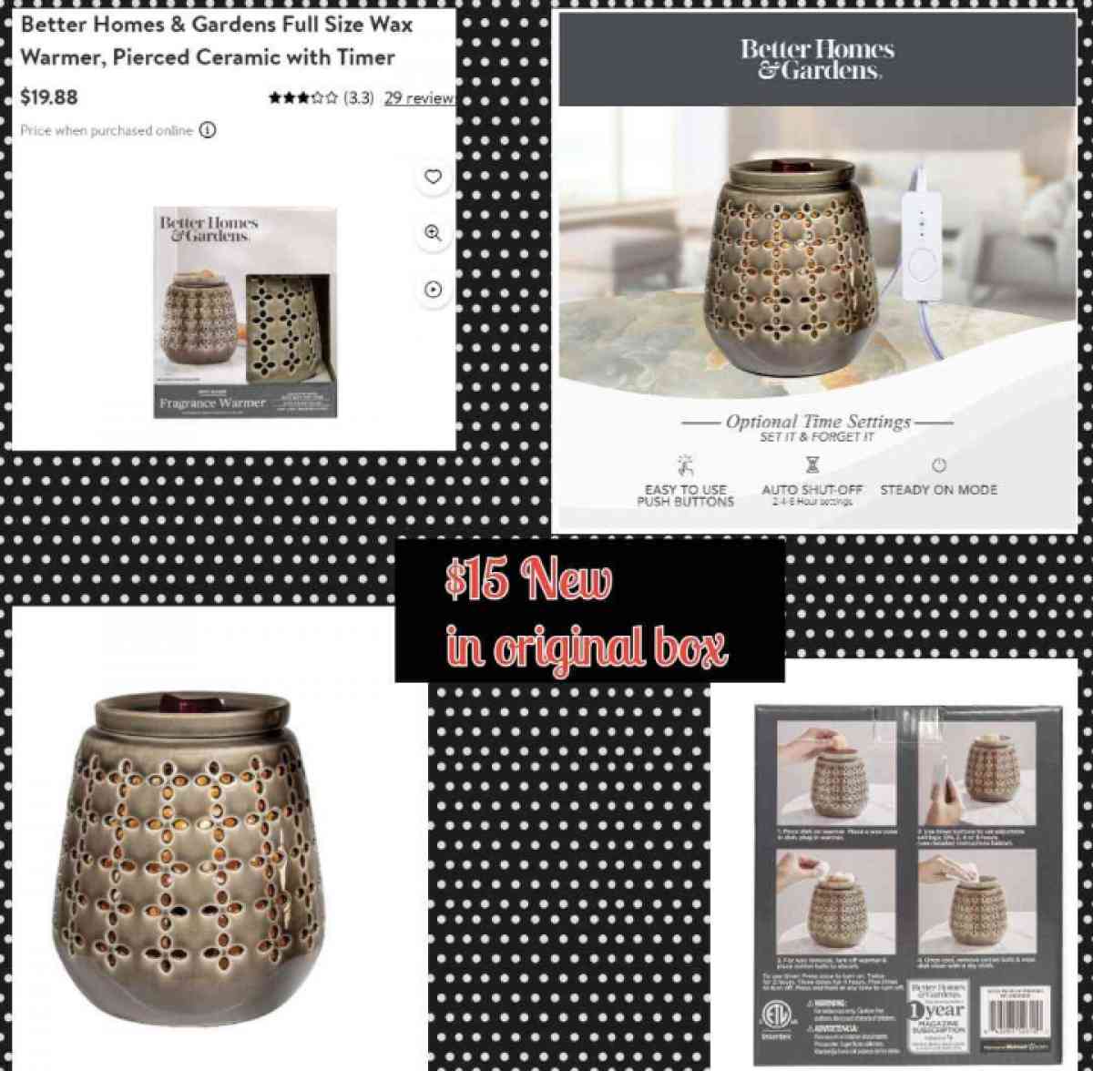 Better Homes and Gardens wax warmers