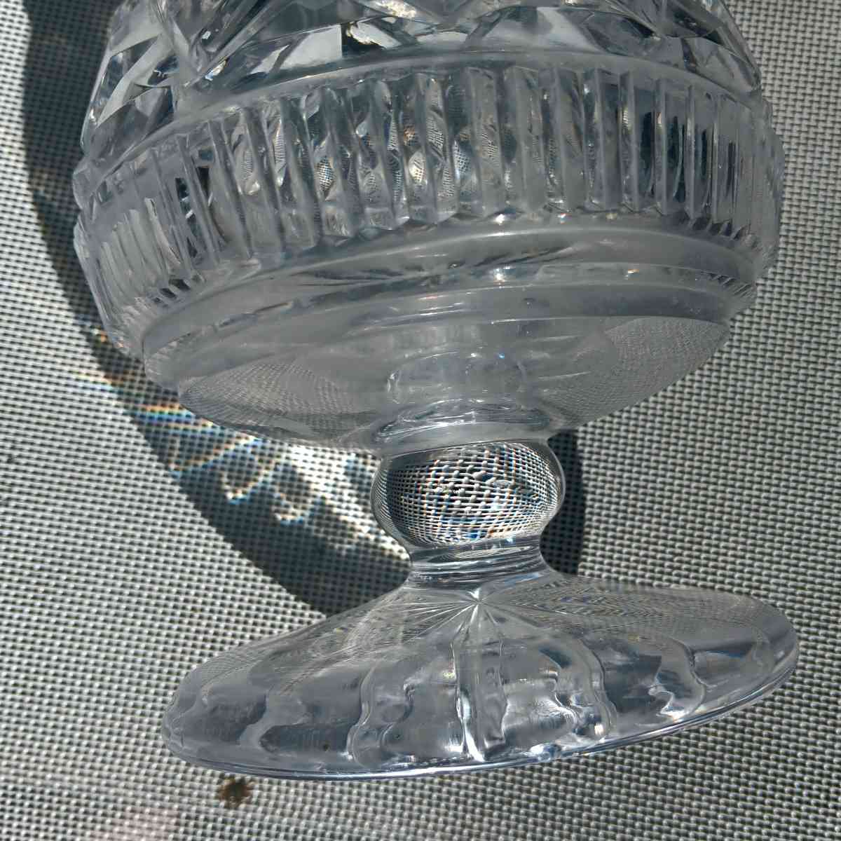 vintage thick crystal vase