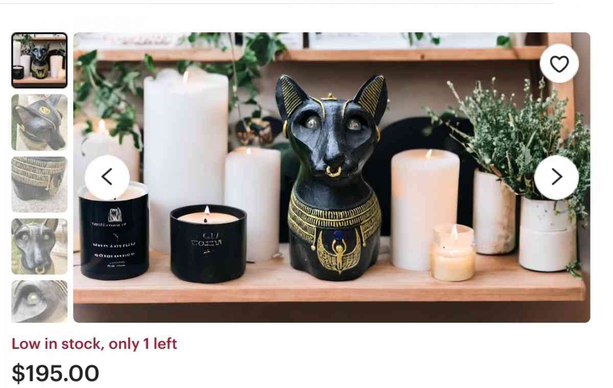 Rare Anubis And Bastet Life Size Vintage  Statues