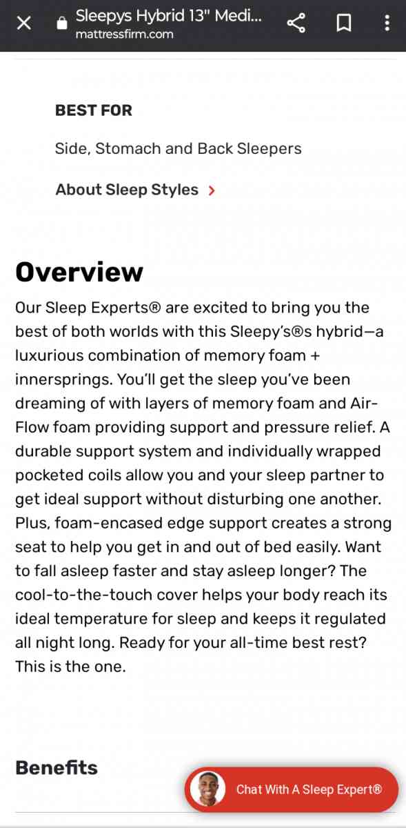 Brand new King size mattres sleepys medium hibryd