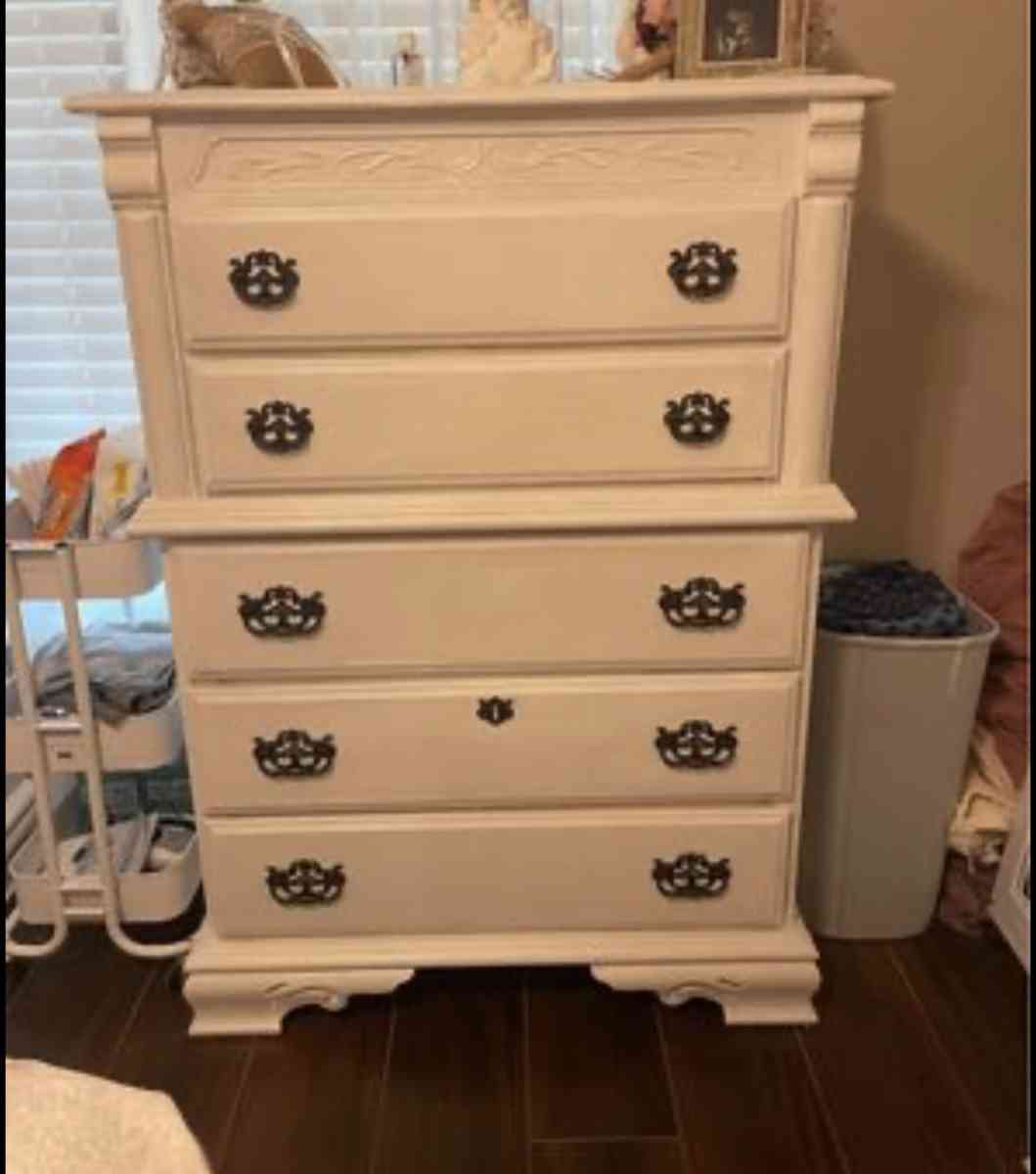 wood bedroom set 2 night stands Long Dresser and Tall Dresser with Headboard