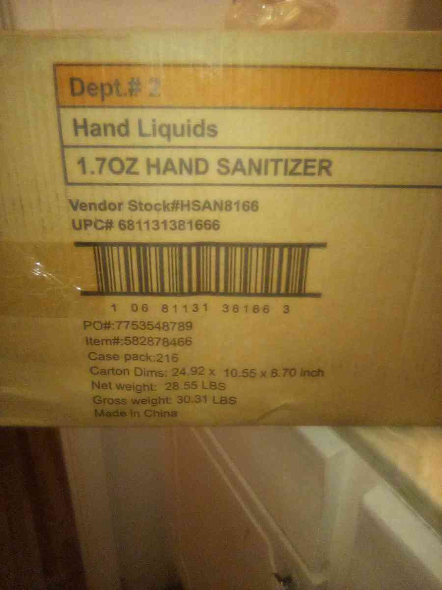 moisturizing Hand sanitizer 216ct each box