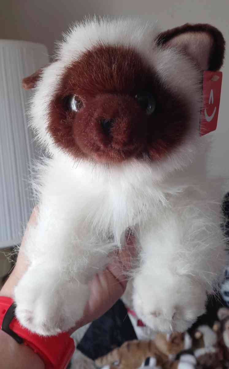 3 BRAND NEW SIAMESE PLUSH COLLECTOR CATS 5 EACH