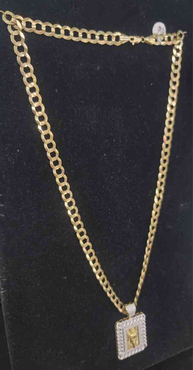 14K Gold Chain Miami Cudan W Stones 282 Grams 18