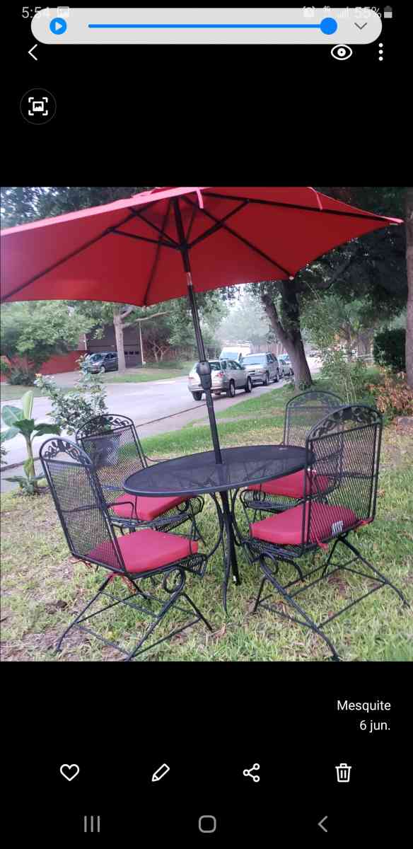 Iron Table Set 10pc Rocking Chair Good Condition New