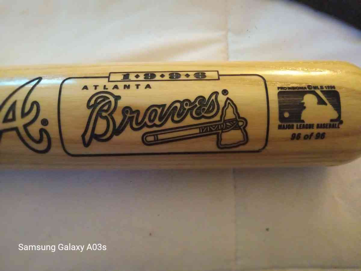 1 of 96 Atlanta Braves 1996 championship wooden baseball bat