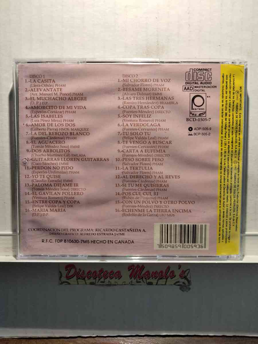 PEDRO INFANTE CANCIONES RANCHERAS 2 CDS USADOS EN EXC COND