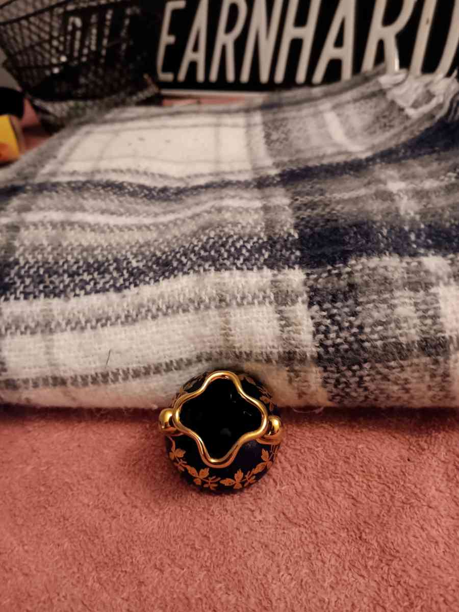 porcelain imperial limoges 22k gold and blue plated vase