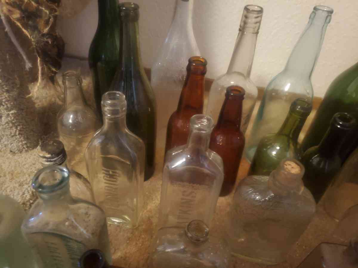 vintage glass bottle collection
