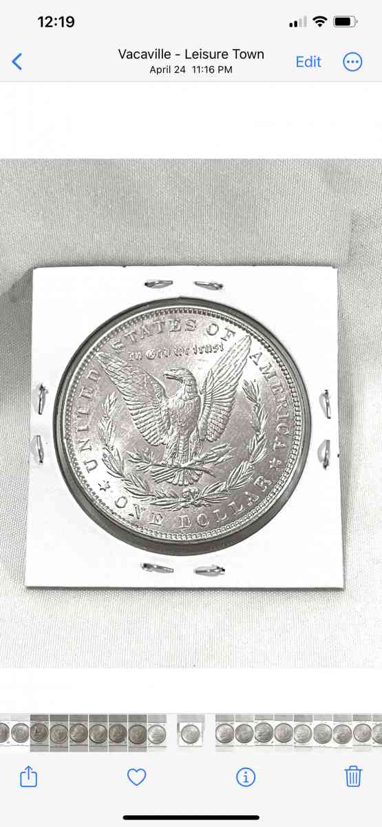 1886 P Morgan silver dollar