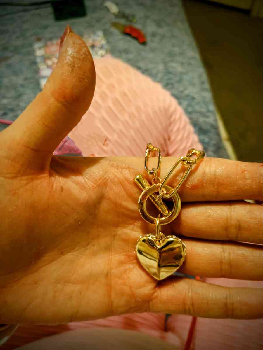 heart chain locket necklace