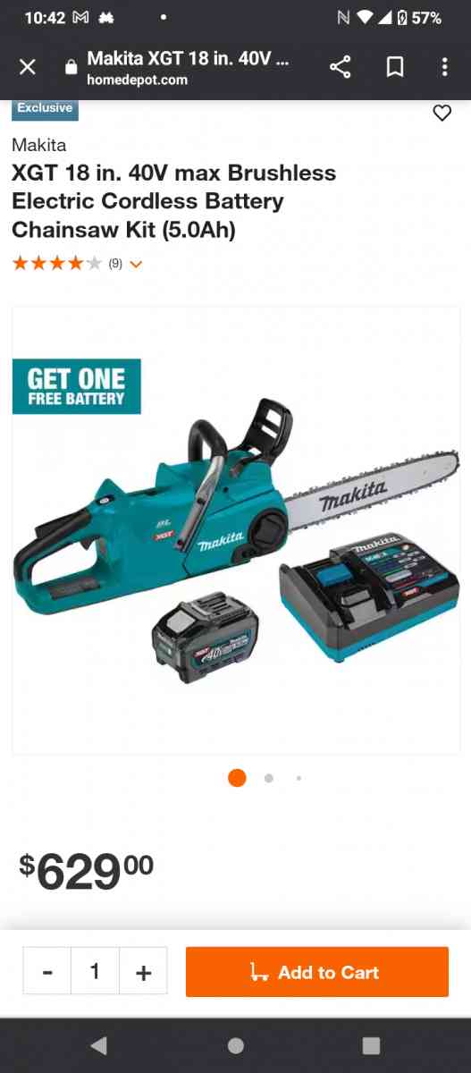 Makita 40v max XGT chainsaw brand new