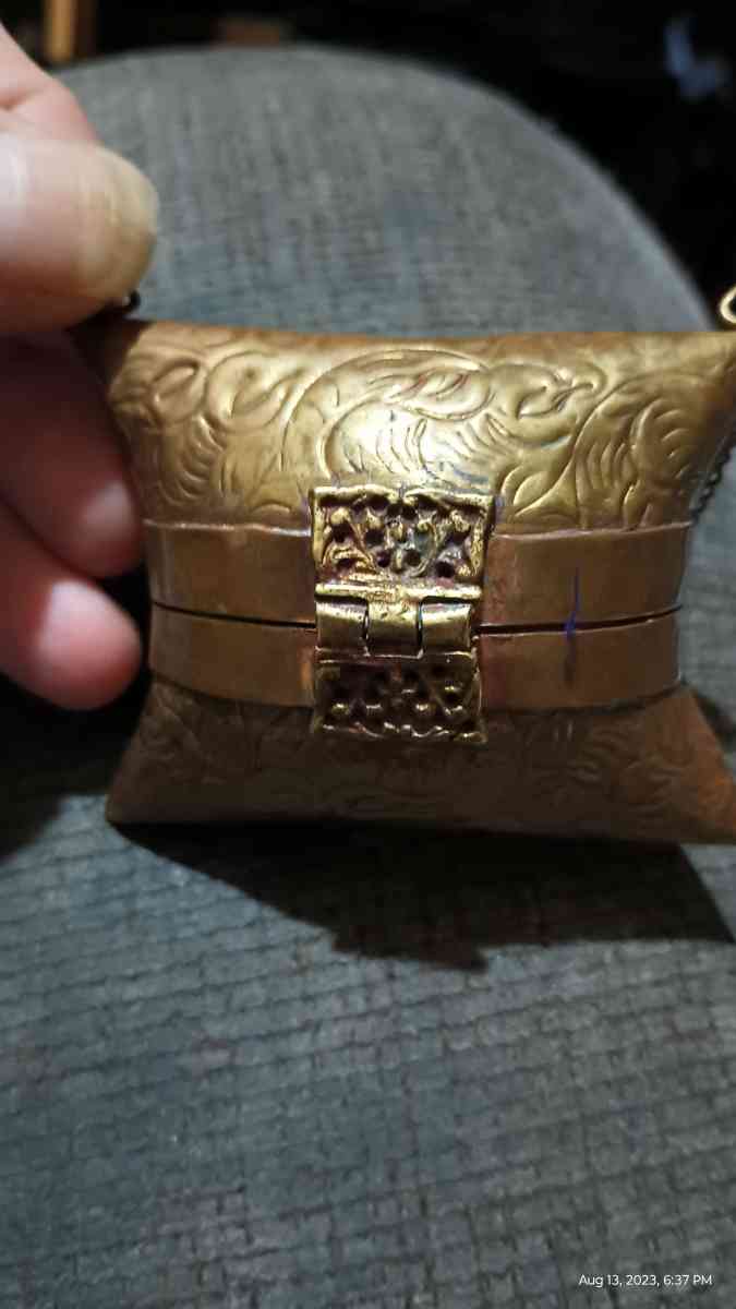 vintage brass n copper coin purse