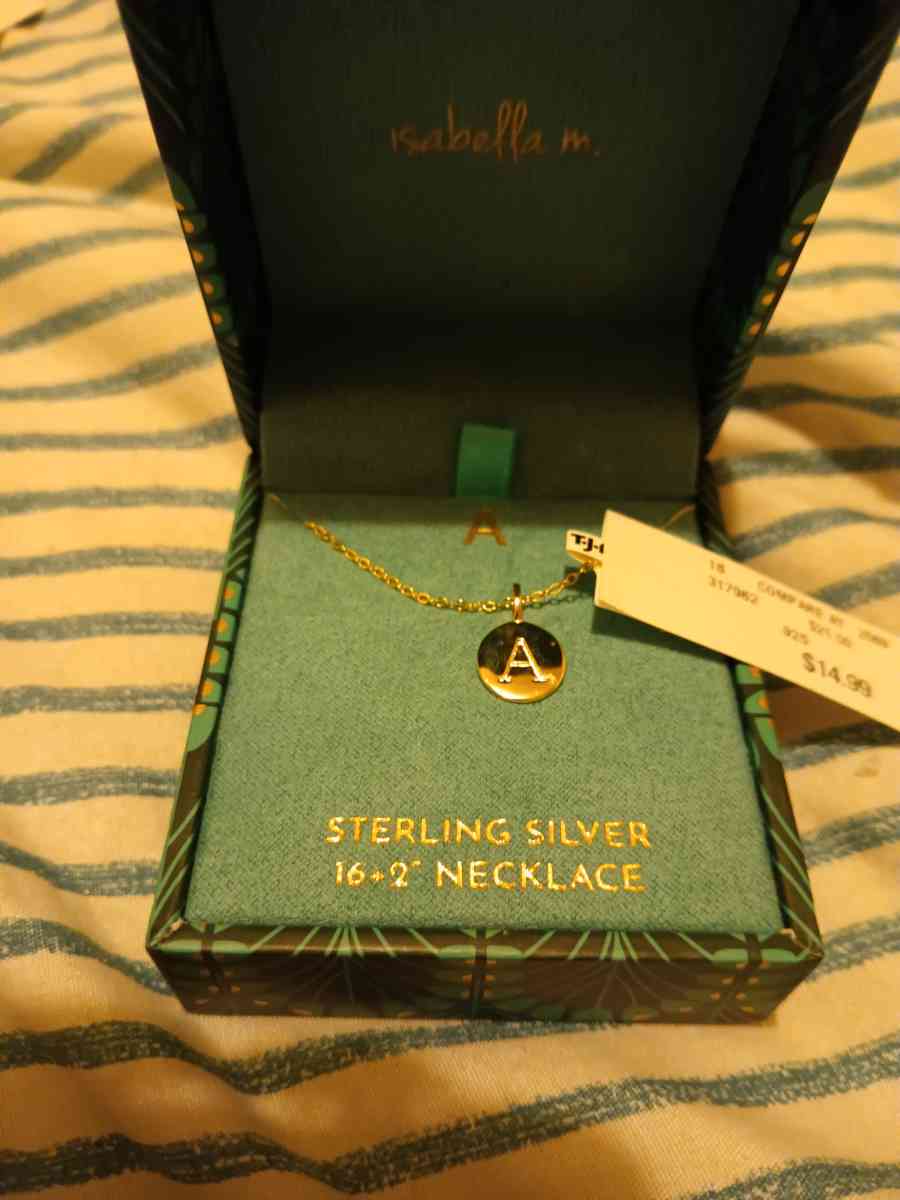 sterling silver necklace letter A