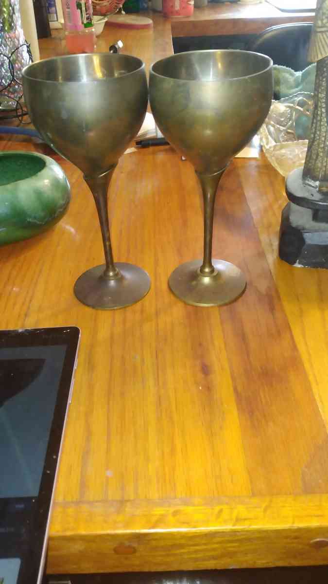 solid brass wine glasses
