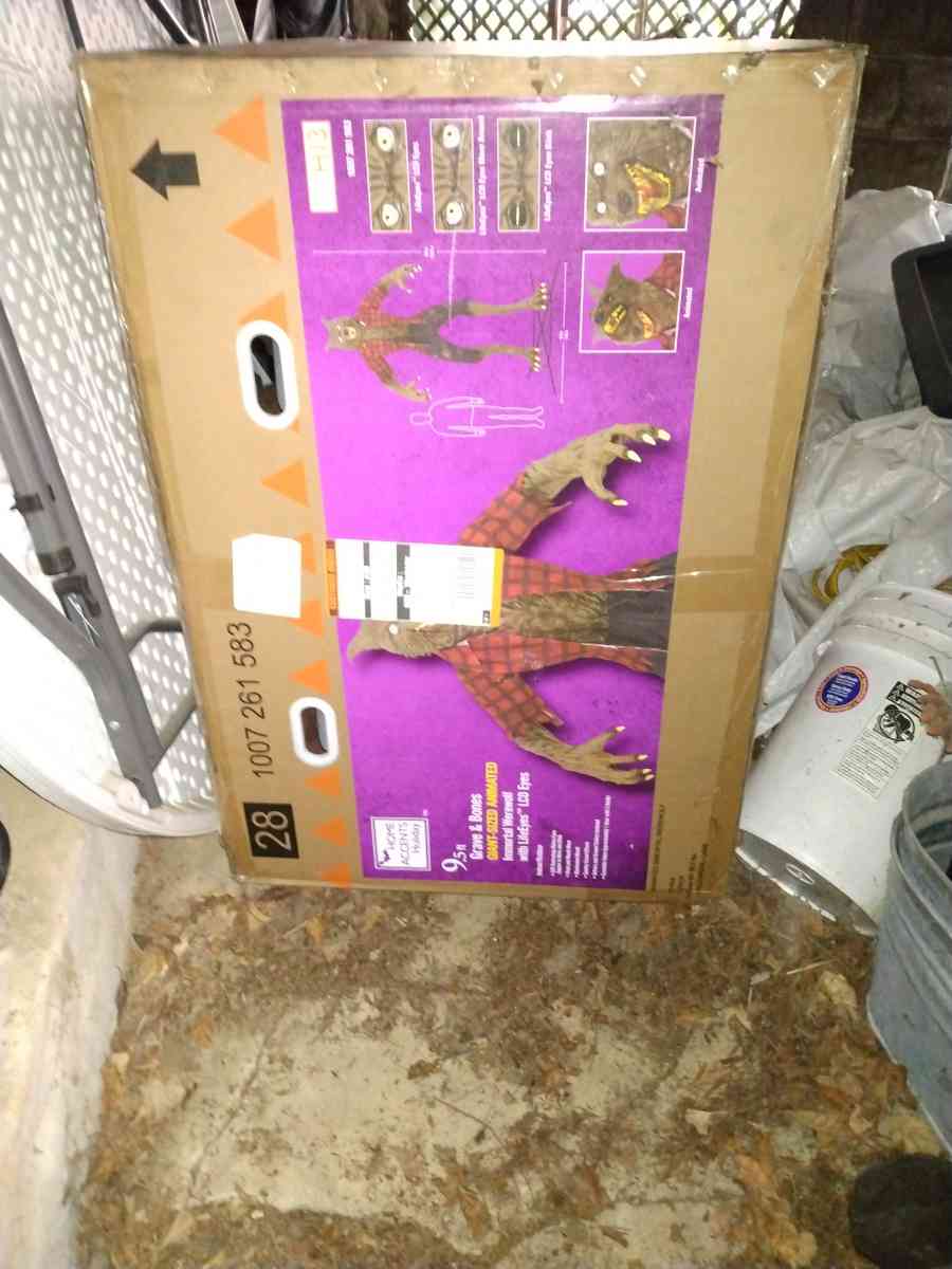 lifesize Halloween werewolf and towering phantom new in box