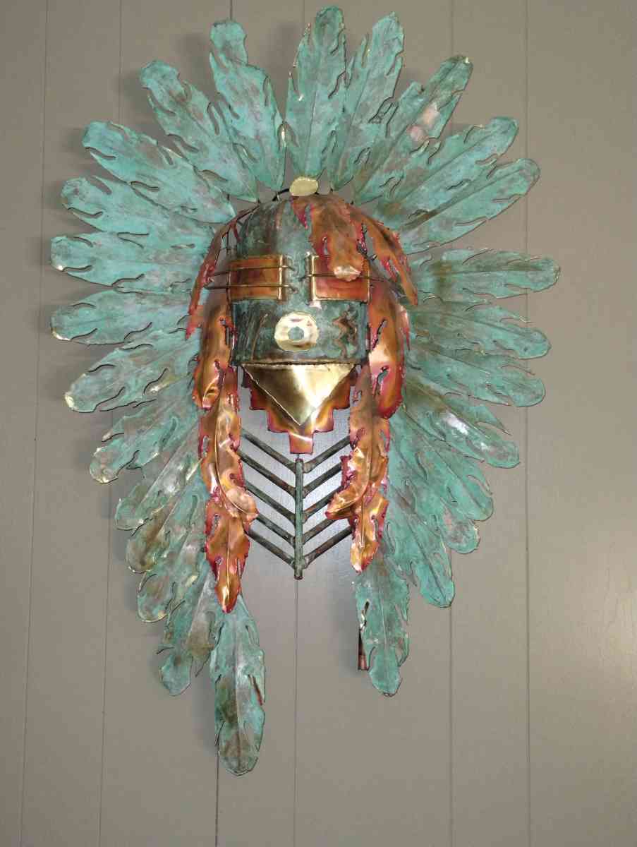 All copper authentic katchina mask