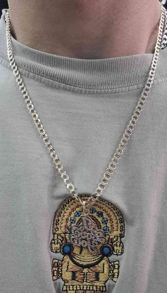 14K Gold Chain Hollow Cuban W Love Charm 114 Grams 22