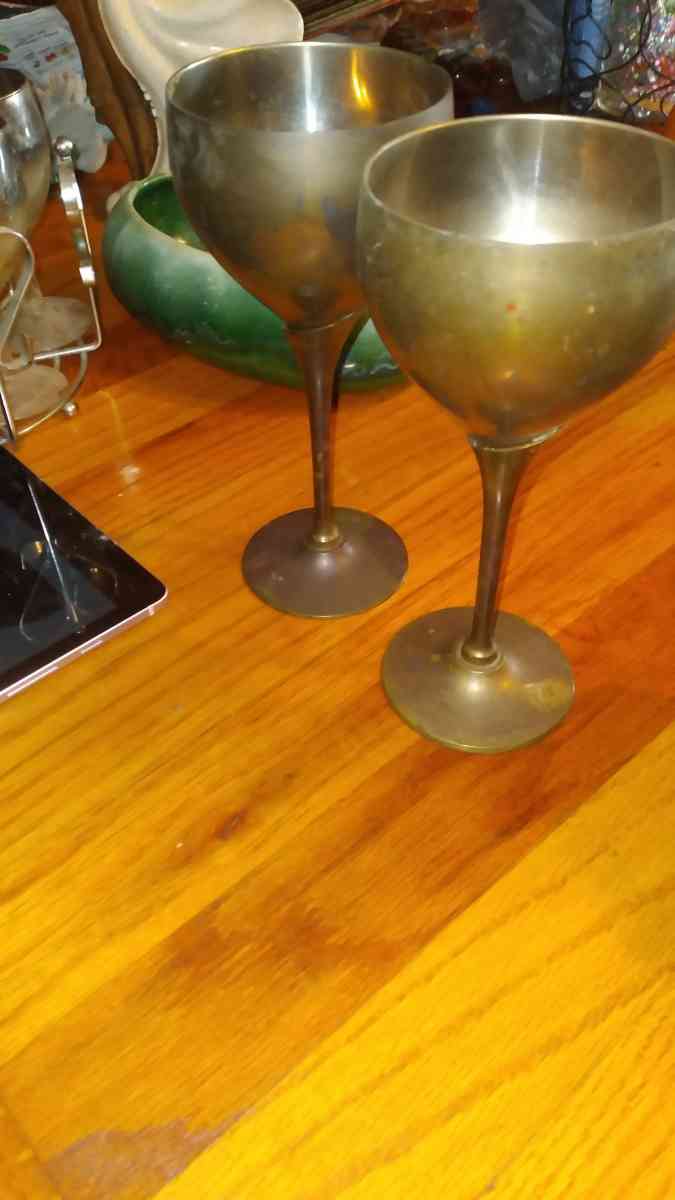 solid brass wine glasses