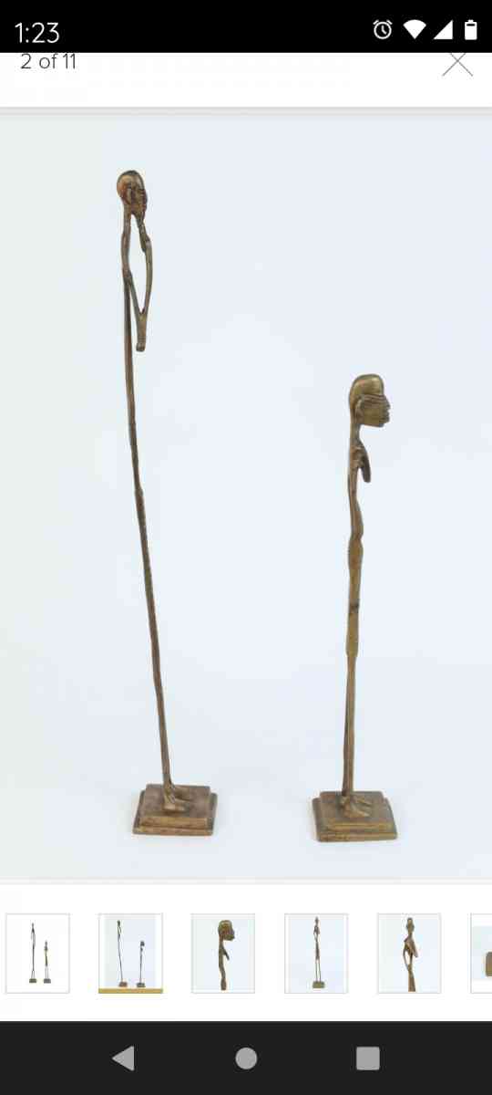 African bronze tall collection of 2 men made in India