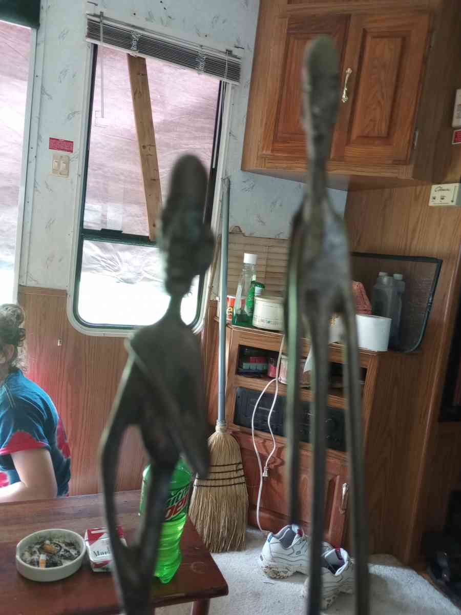 African bronze tall collection of 2 men made in India