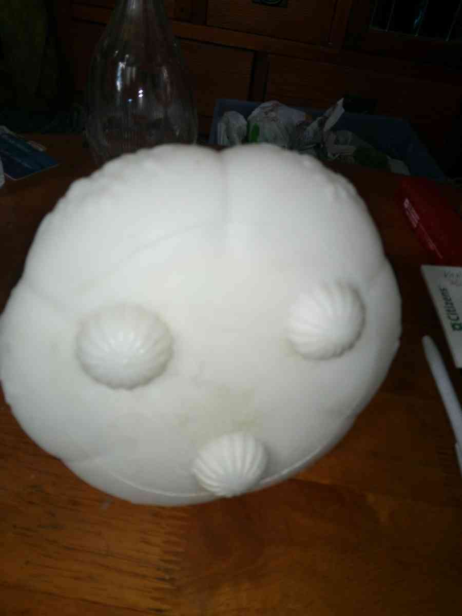 Victorian Embossed Milk glass Decanter