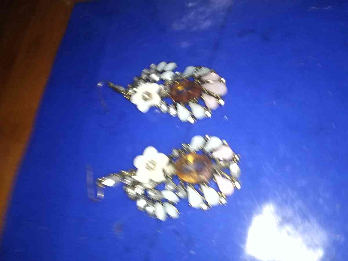 Vintage Glass Rhinestone Earrings