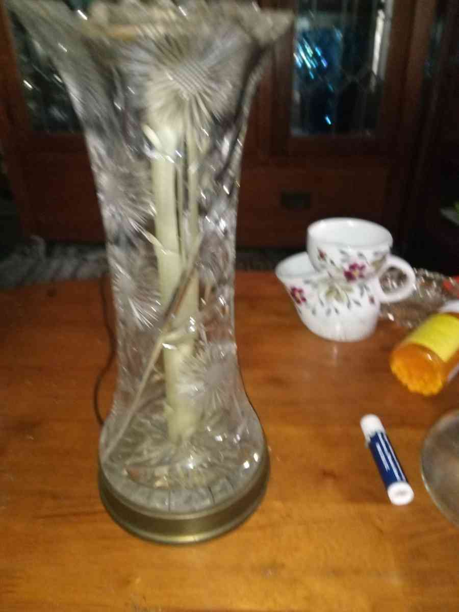 American Brilliant period Cut Glass Lamp