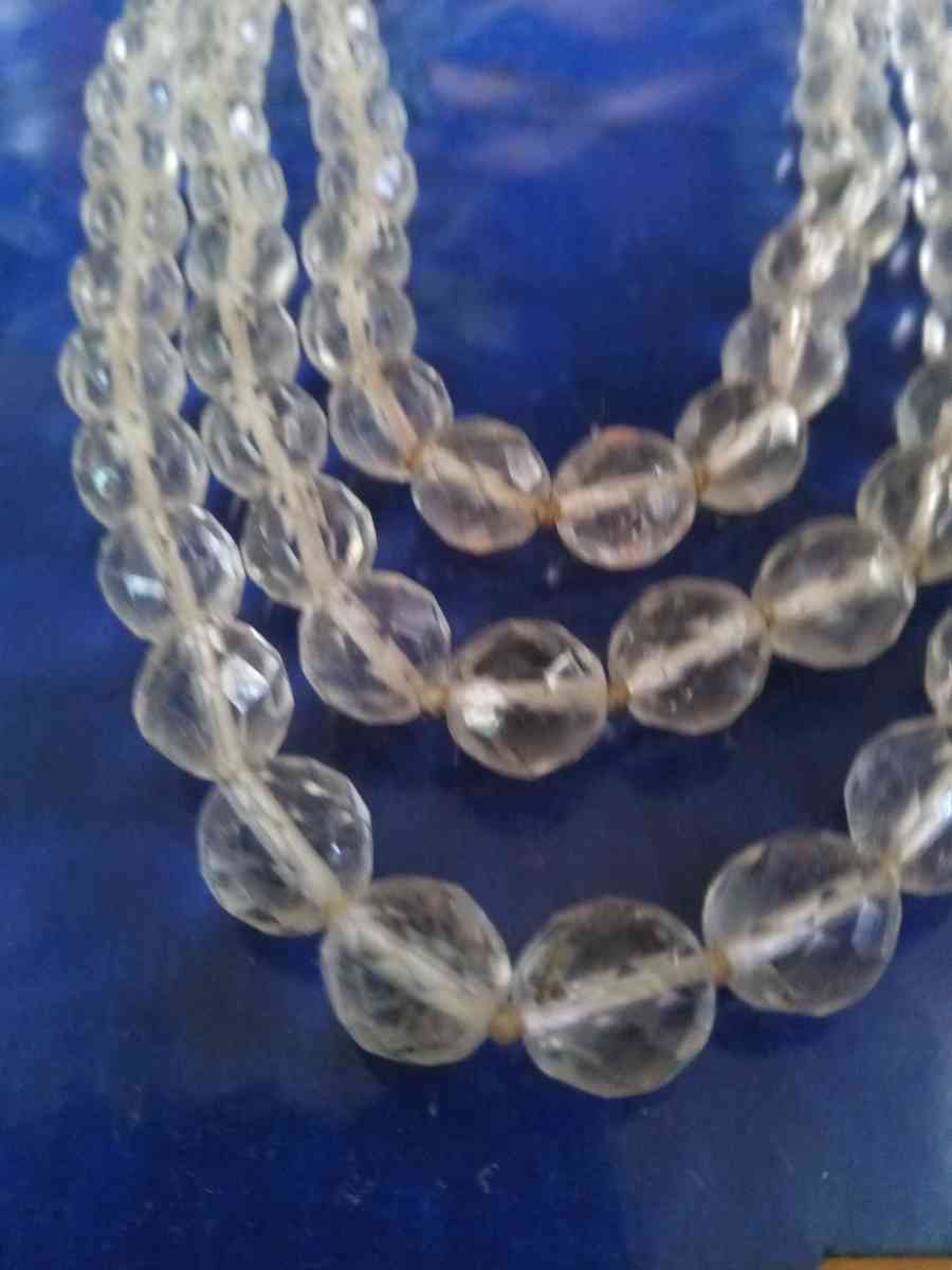 Les Bernard 3 Strand Crystal necklace