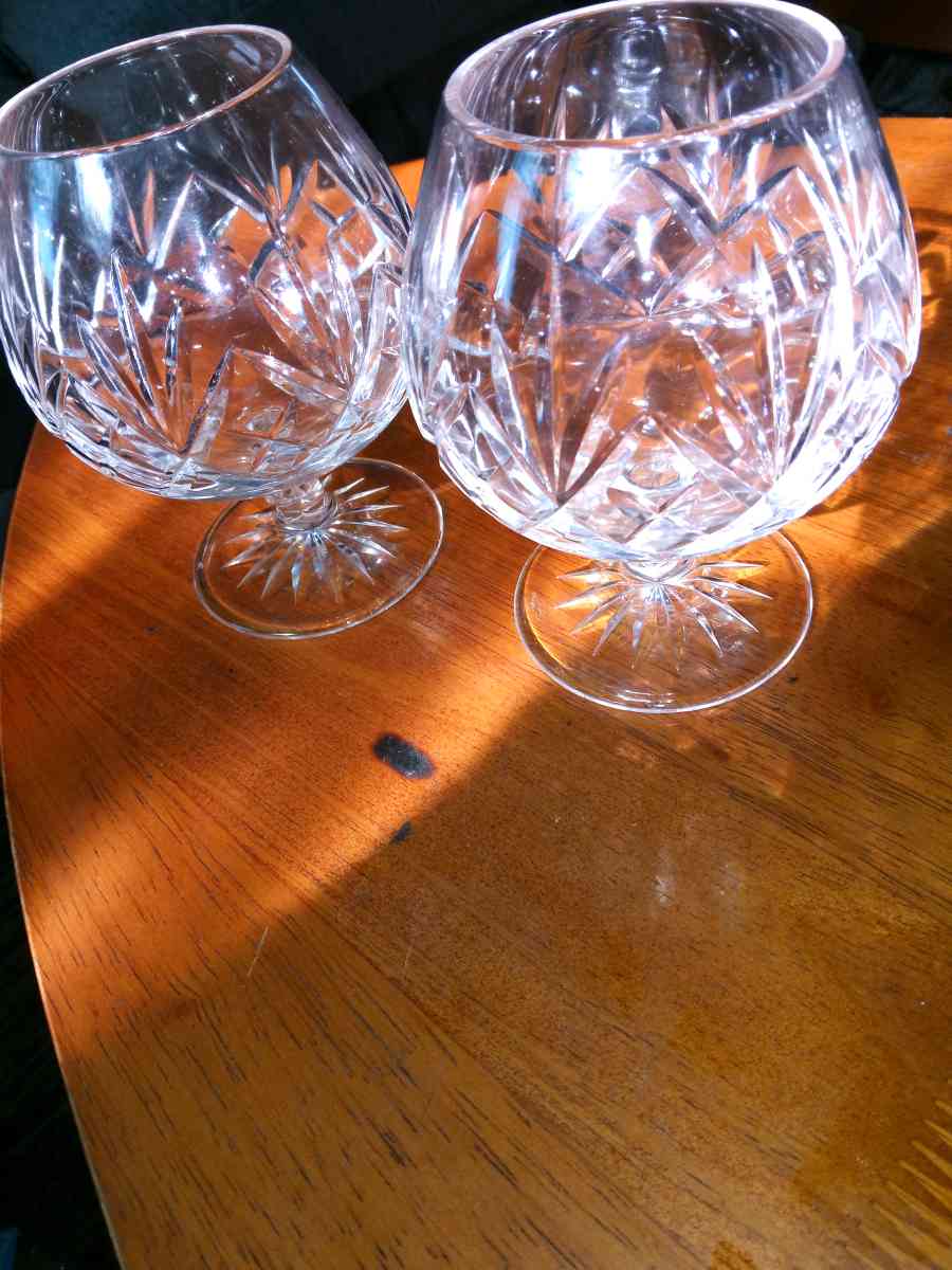 2 Crystal Brandy Snifters