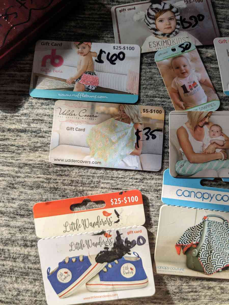 BABY GIFT CARDS FULLY LOADED NEVER USED