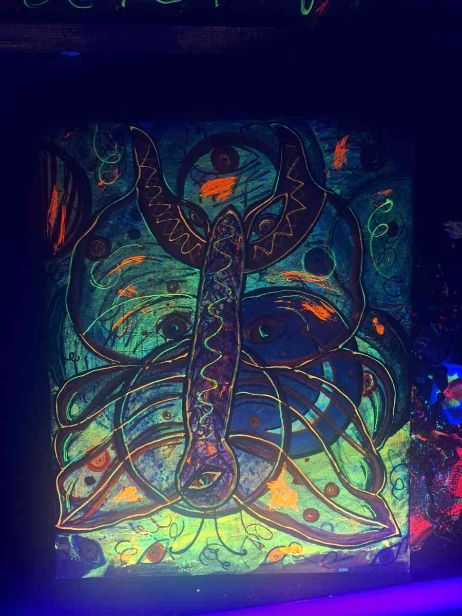 Abstract glow blacklist art canvas