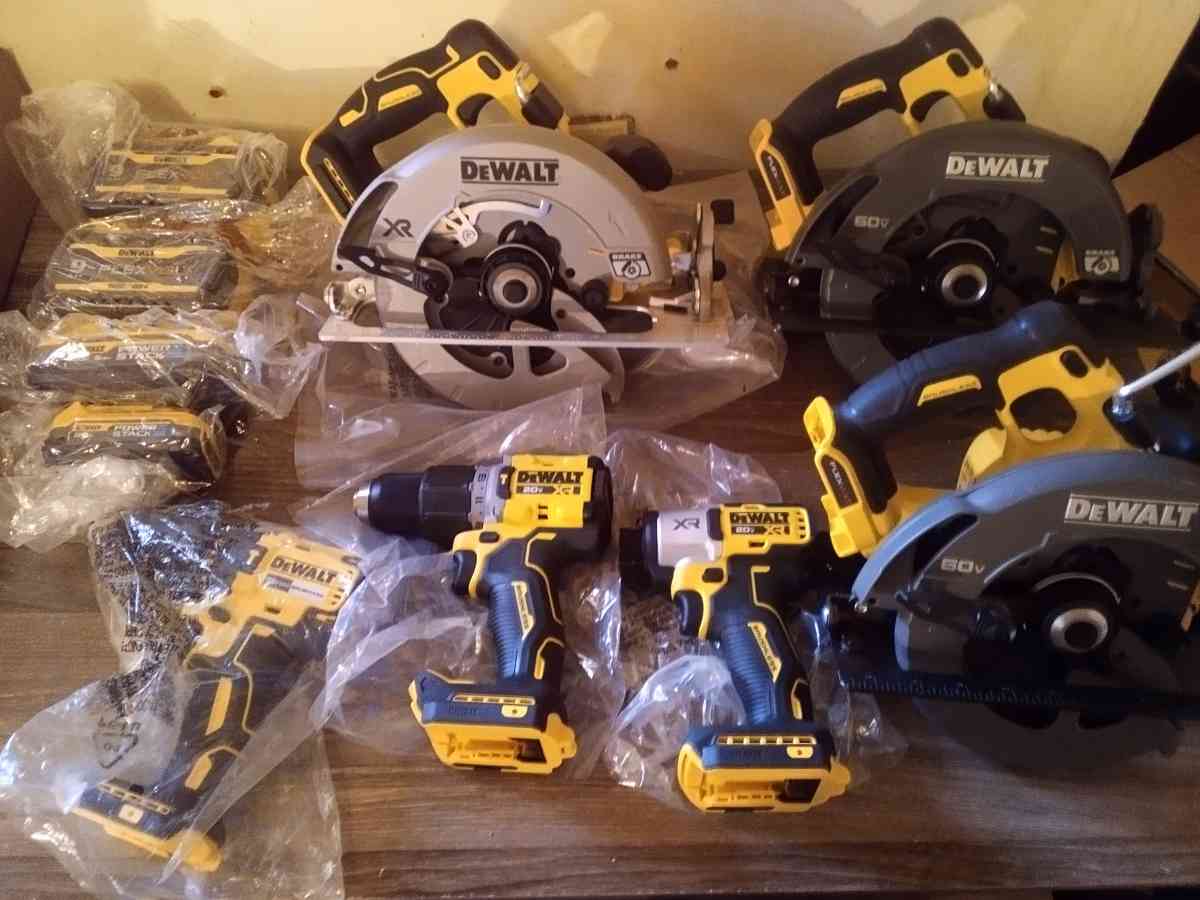 DeWalt xr 60vAnd 20v tools and batteries and charger