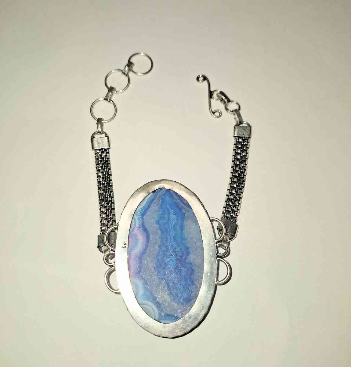 dragon veins agate bracelet 925 silver  New