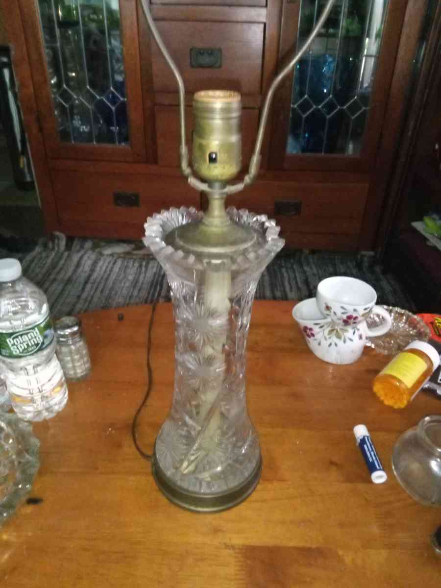 American Brilliant period Cut Glass Lamp