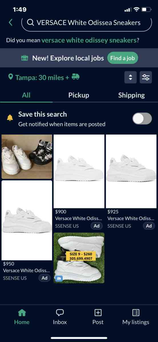 VERSACEWhite Odissea Sneakers