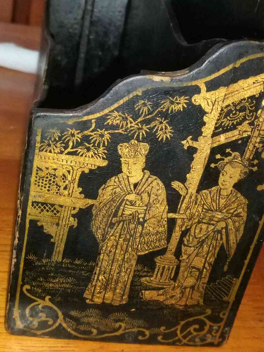 Early 1900s English Lacquer Letter Holder