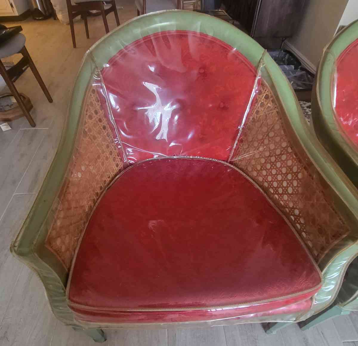 Vintage Rattan Barrel Chairs