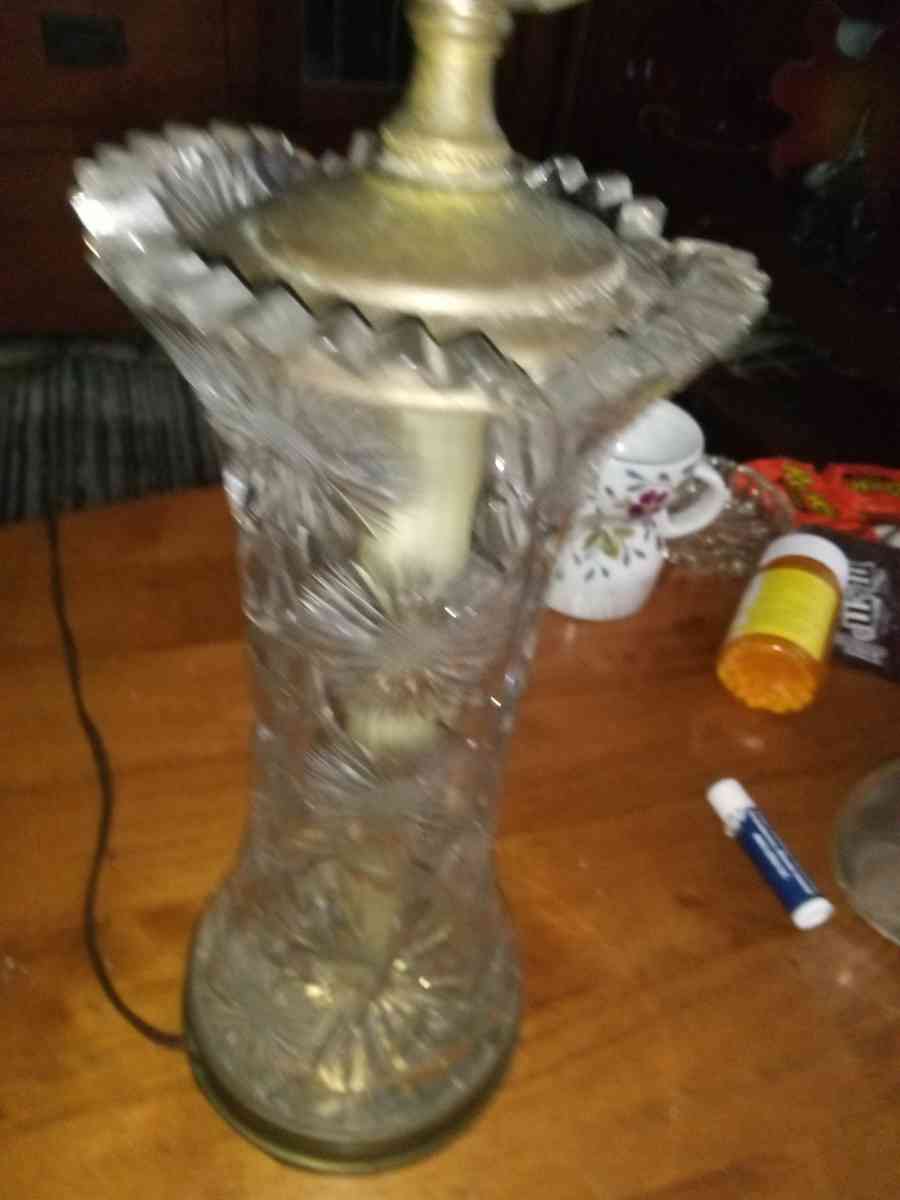 American Brilliant period Cut Glass Lamp