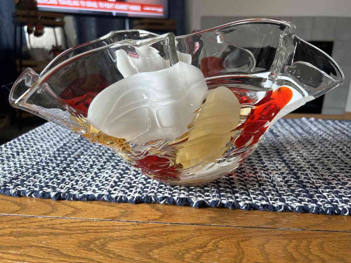 a decrative glass bowl