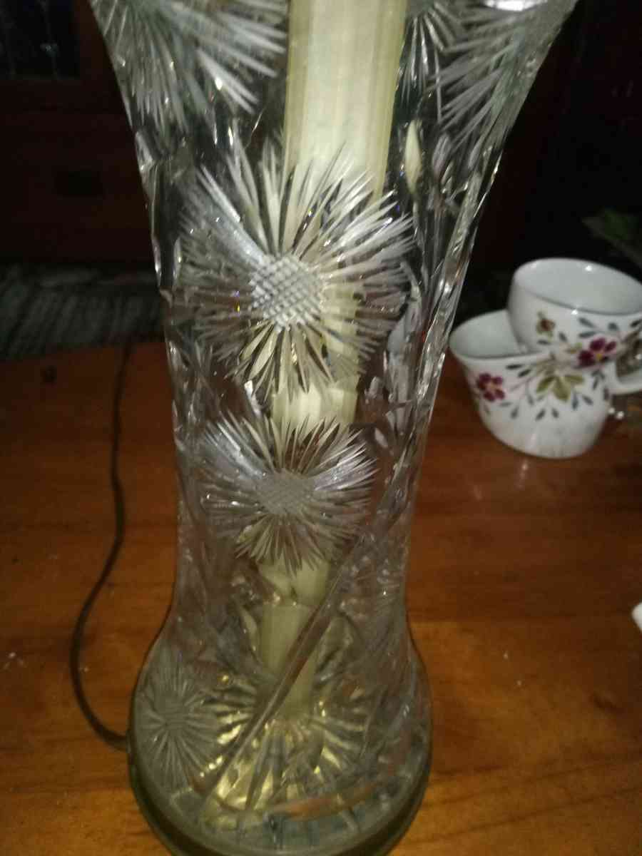 American Brilliant period Cut Glass Lamp