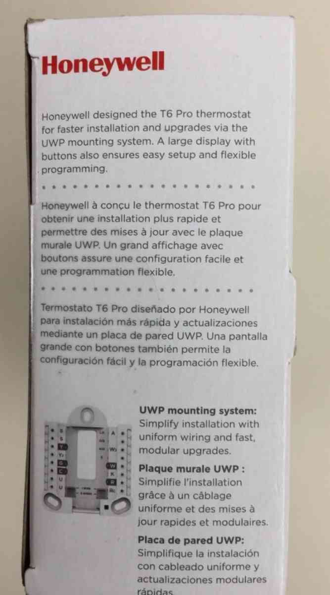 unopened Honeywell T6 Pro thermostat programmable 2heat 1 co