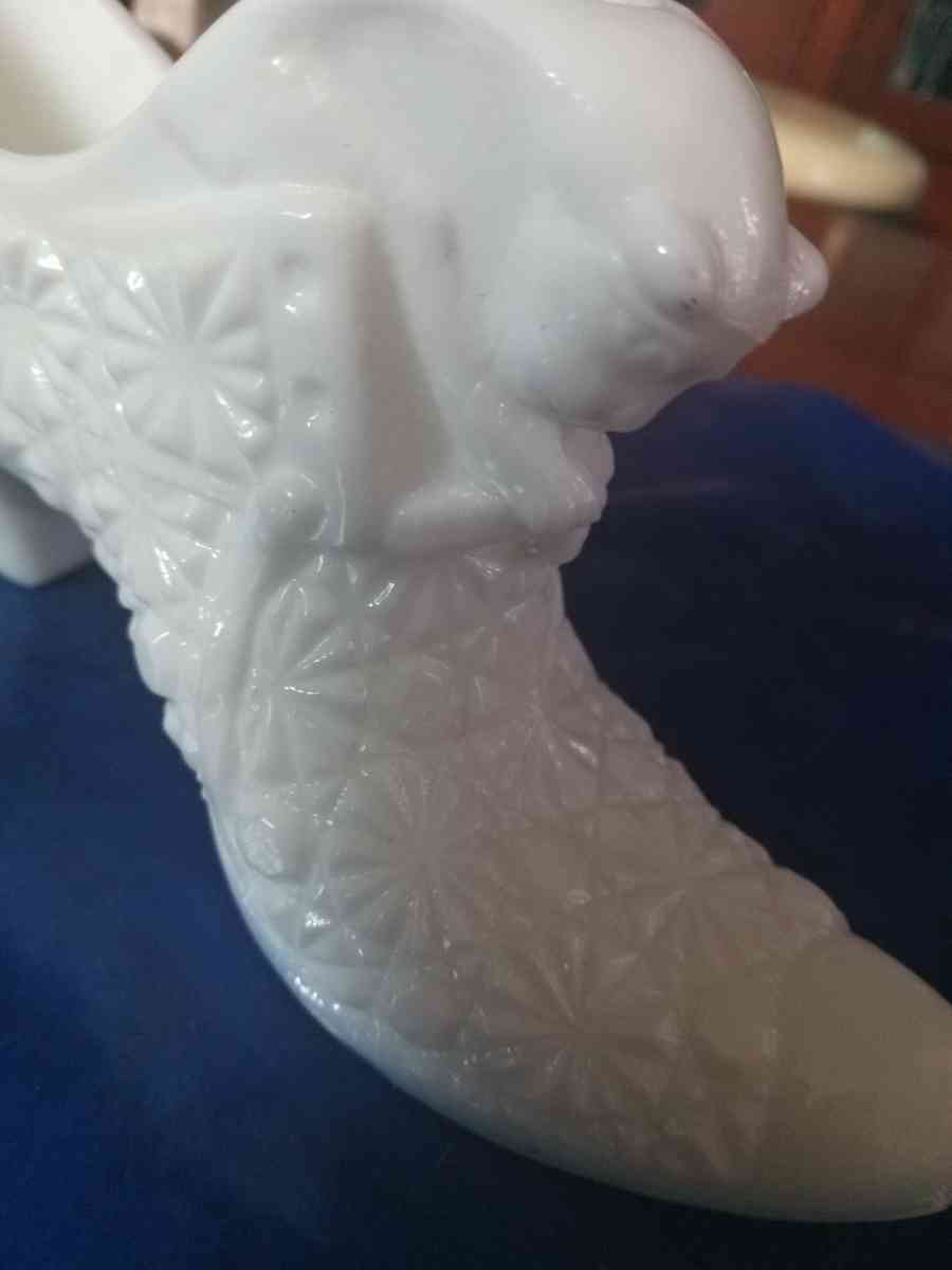 Fenton Milk Glass Shoe