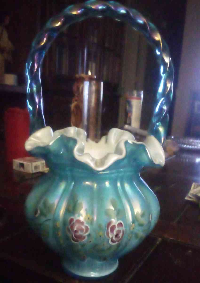 Signed Fenton large basket