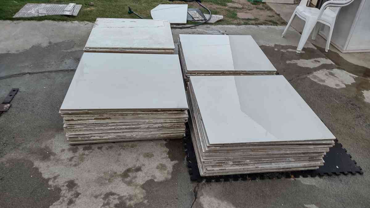 Used floor tiles