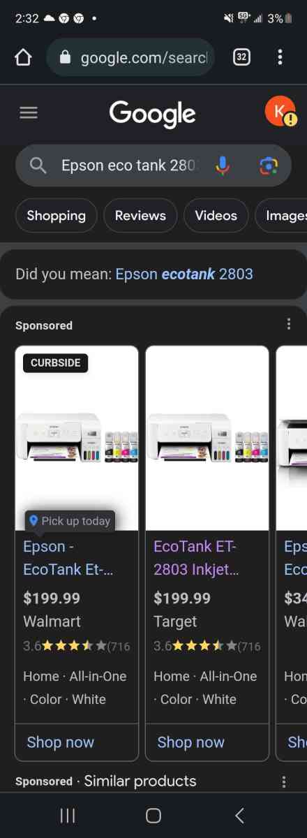 Epson 2803 printer with magnetic ink